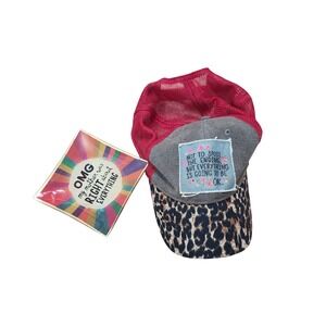 Natural Life Trucker Hat Mesh Back Leopard Print + Glass Trinket Tray Boho‎ Set